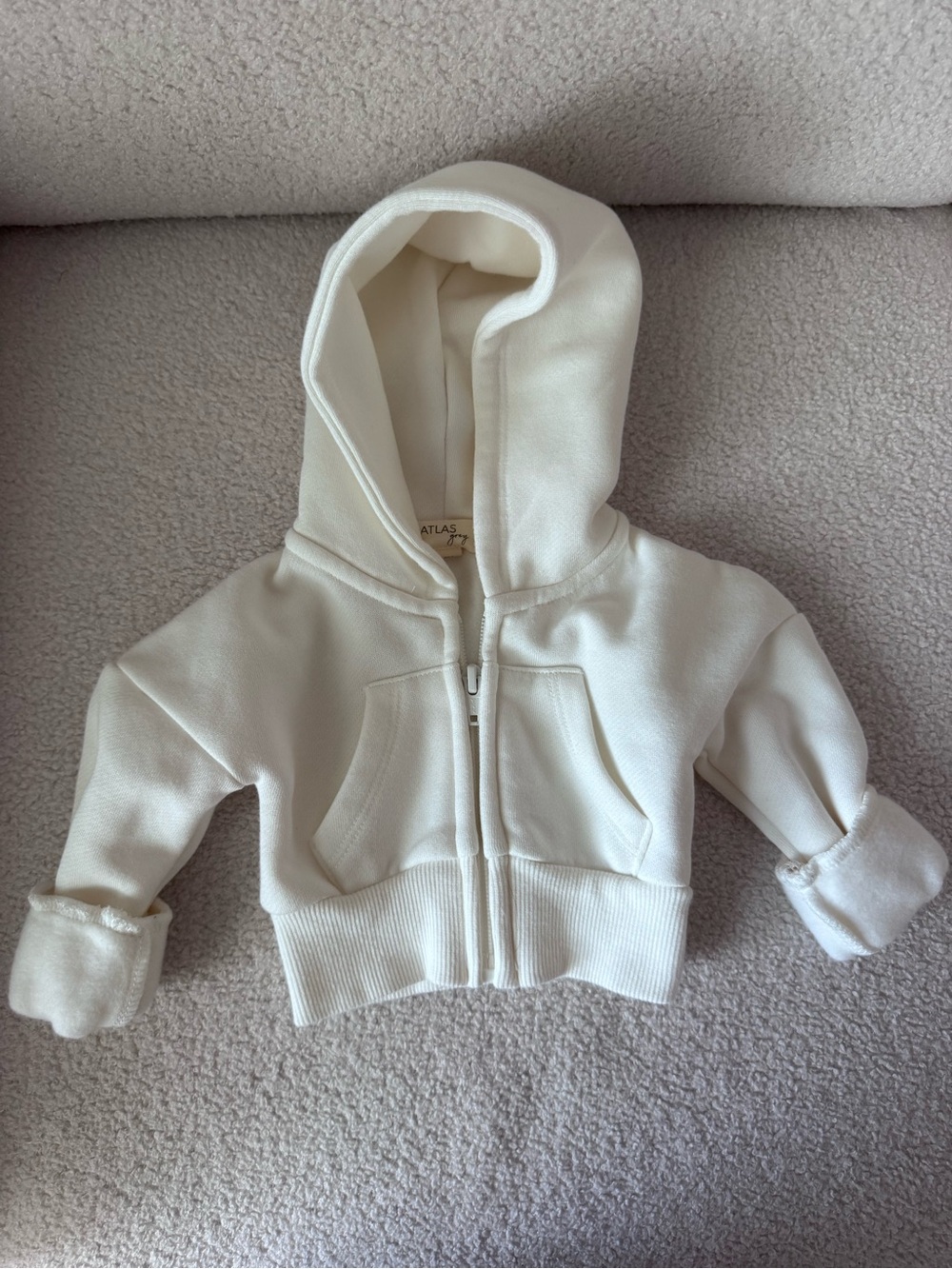 Atlas Grey Hooded Baby Zip Sweatshirt